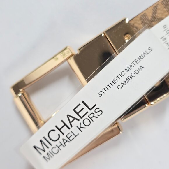 NWT MICHAEL Michael Kors Reversible Belt Vanilla Cream L - Picture 3 of 7